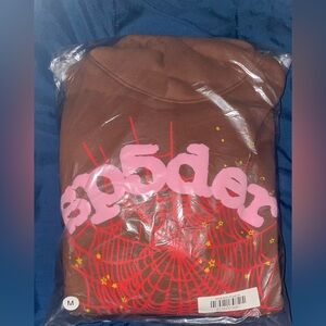 Sky blue spyder hoodie and brown spyder hoodie